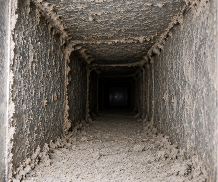 Air ducts before professional cleaning in Richardson TX
