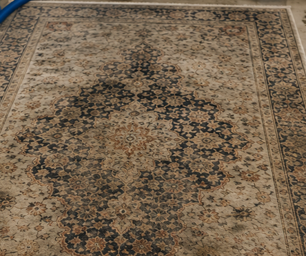 Rug before professional cleaning in Richardson TX