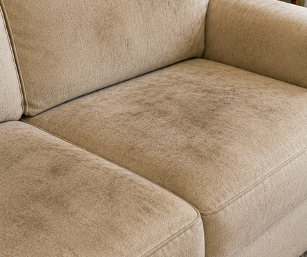 Furniture before professional upholstery cleaning in Richardson TX
